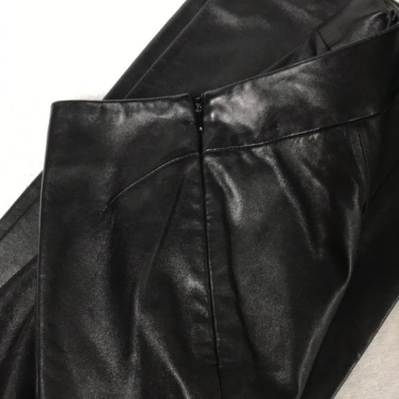 Charlotte By Dana Buchman Black Soft Leather Pants - Picture 7 of 9